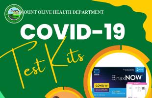 Flyer for free COVID 19 Test Kits. Contact the Public Health Coordinator at 862-254-7108 to reserve. 