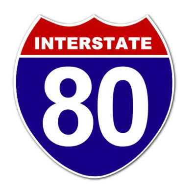 Interstate 80 road sign
